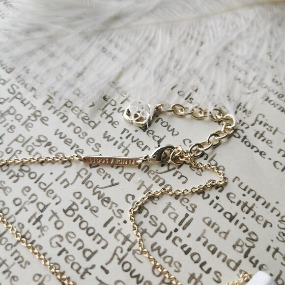 Kendra Scott Elisa Black Opaque Glass Gold Necklace - Picture 3 of 4